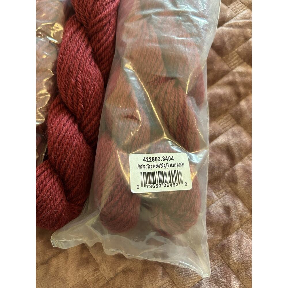 Vtg Anchor Tapisserie 100% Wool Yarn Red 6 Skeins 10M #08404 Needlepoint Thread - Picture 2 of 6